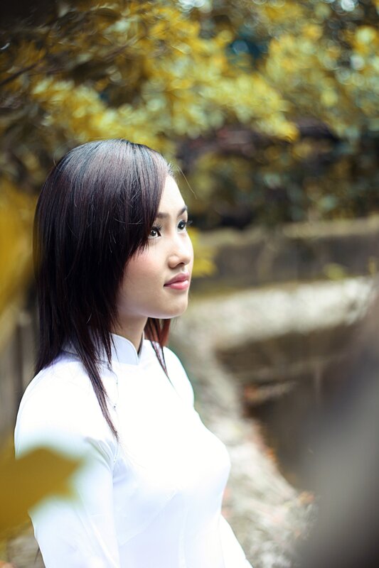 woman in white dress outdoors