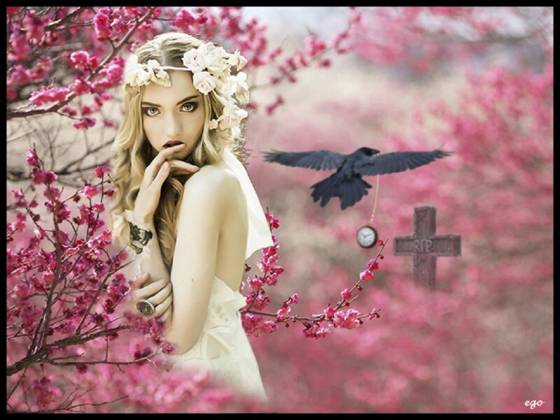 Woman in White Dress — Pink, Dramatic, Spring