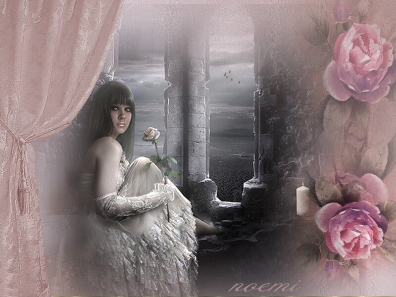 Woman in White Dress — Pink, Melancholic