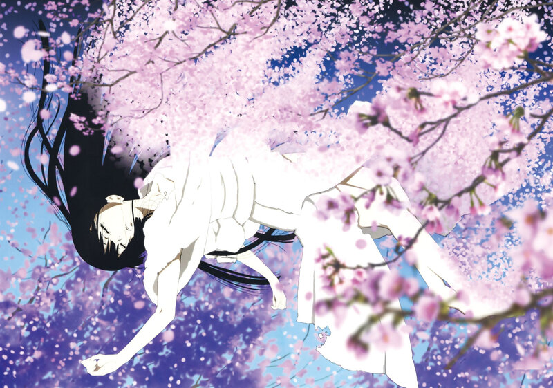Woman in White Dress — Pink, Serene, Spring, Anime