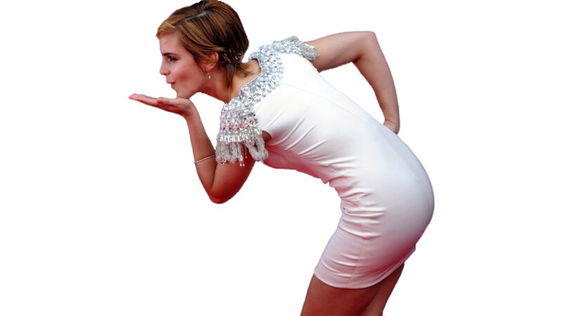 Woman in White Dress — Playful, Photograph, Hand