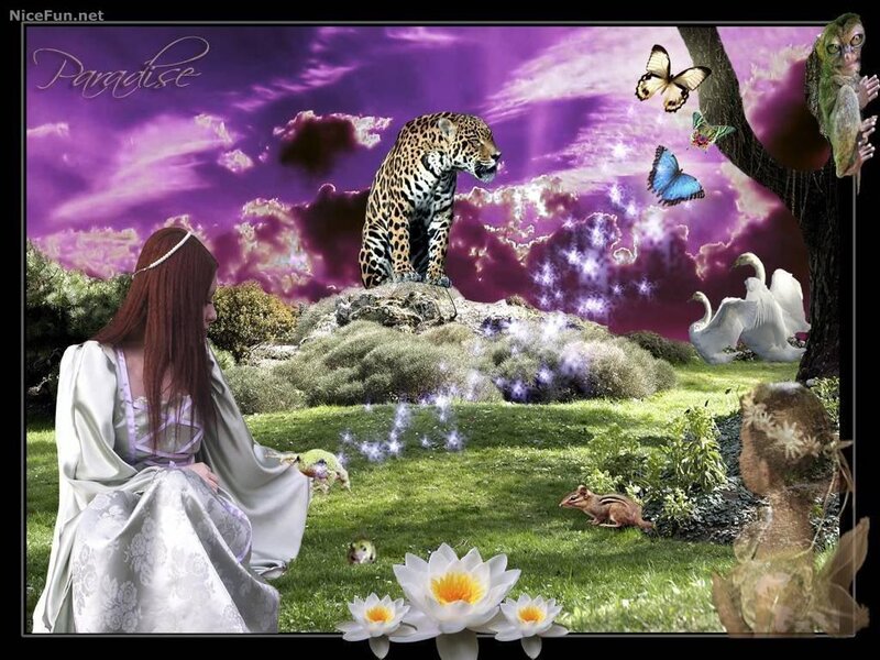Woman in White Dress — Purple, Fantasy