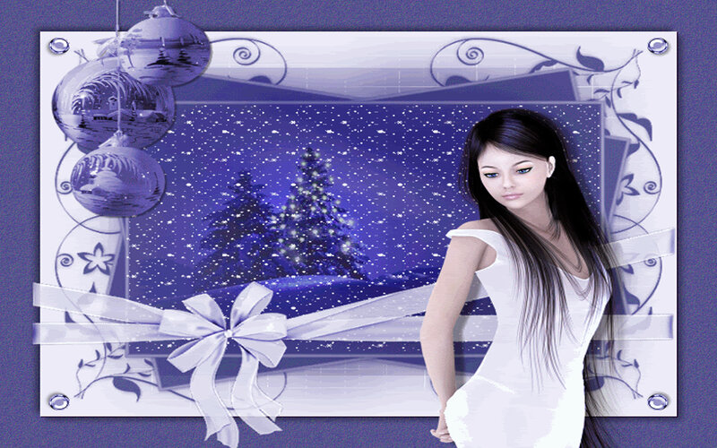 Woman in White Dress — Purple, Festive