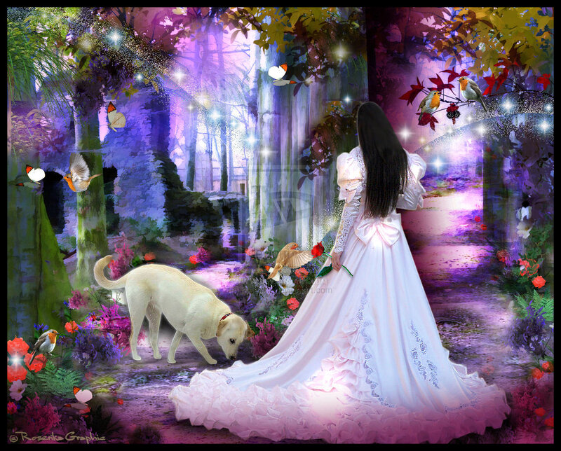 Woman in White Dress — Purple, Magical