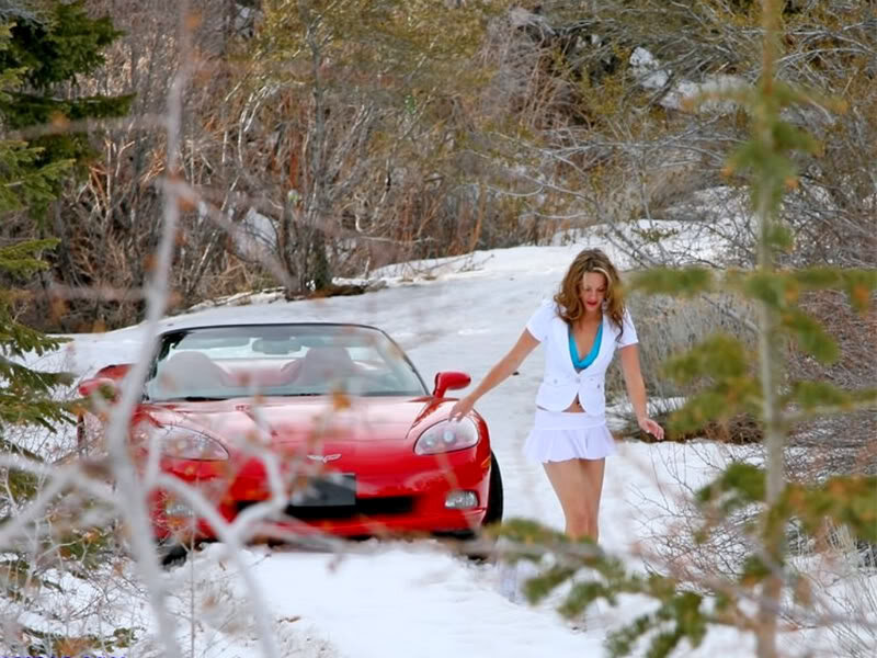 Woman in White Dress — Red, Cold