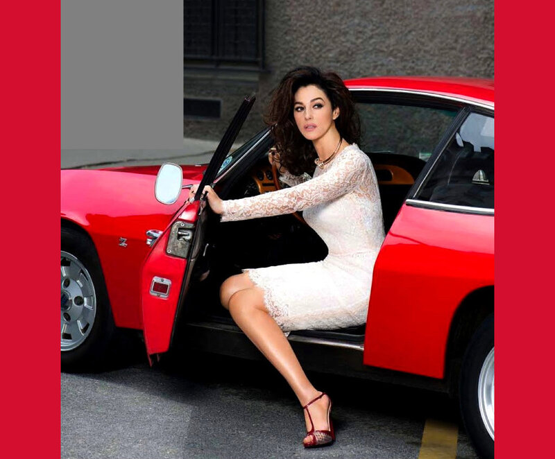 Woman in White Dress — Red, Confident, Afternoon