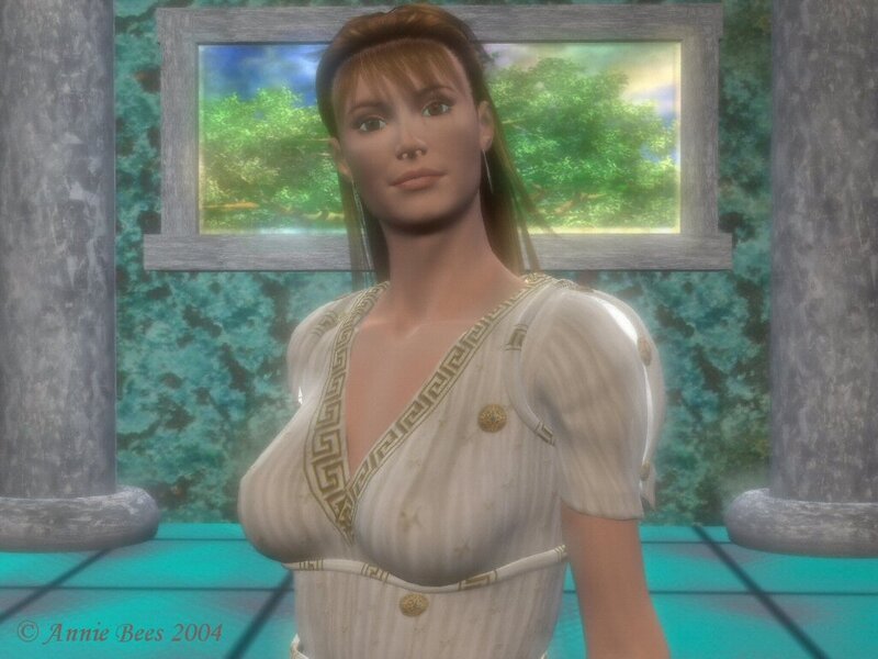Woman in White Dress — Serene, 3d Render