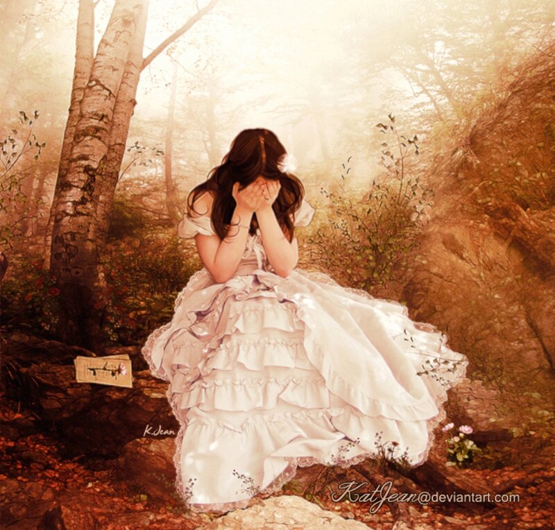 Woman in White Dress — Serene, Afternoon, Digital Art, Forest, Tree