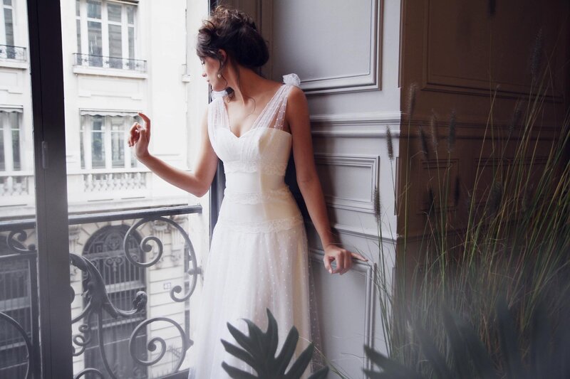 Woman in White Dress — Serene, Afternoon, Photograph, Balcony, Plants