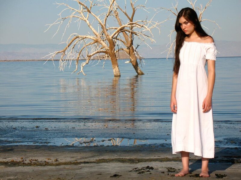 Woman in White Dress — Serene, Afternoon, Photograph, Dead Tree