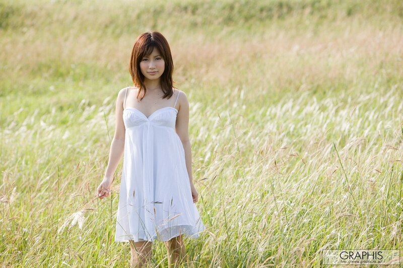 Woman in White Dress — Serene, Afternoon, Photograph, Field, Grass, Green, Brown