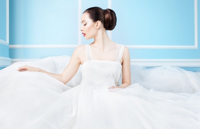 Woman in White Dress — Serene, Photograph, Bed, Wall