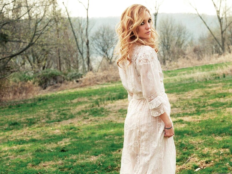 Woman in White Dress — Serene, Spring, Photograph, Field, Trees