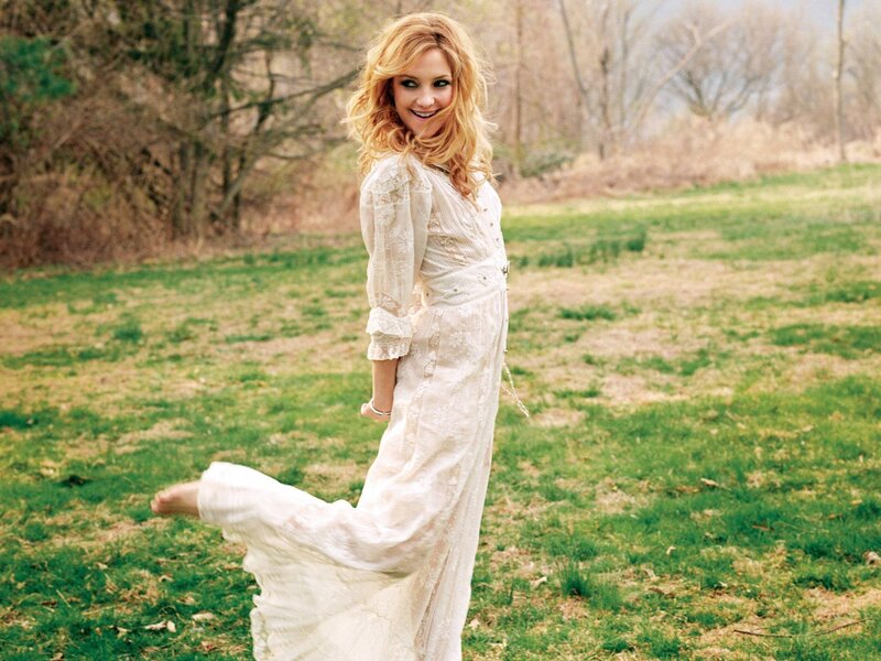 Woman in White Dress — Serene, Spring, Photograph, Grass Field