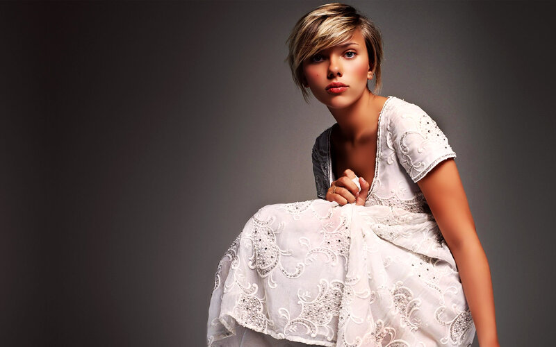 Woman in White Dress — Short Hair
