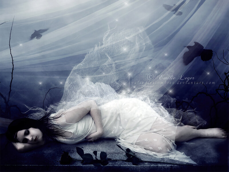 woman in white dress sleeping