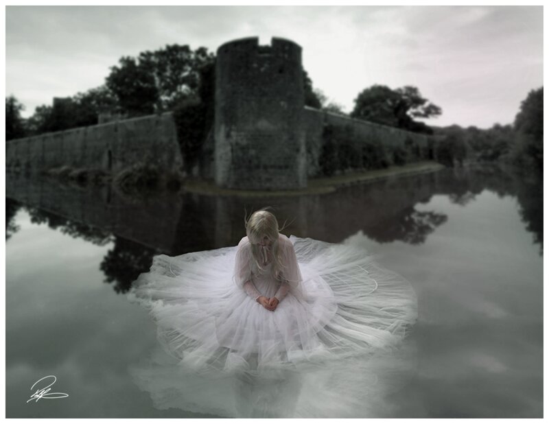 Woman in White Dress — Somber, Morning