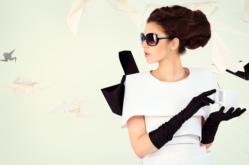 Woman in White Dress — Stylish, Photograph