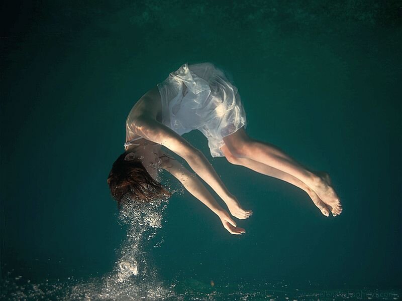Woman in White Dress — Teal