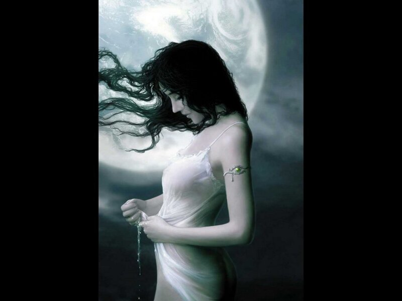 woman in white dress under moonlight