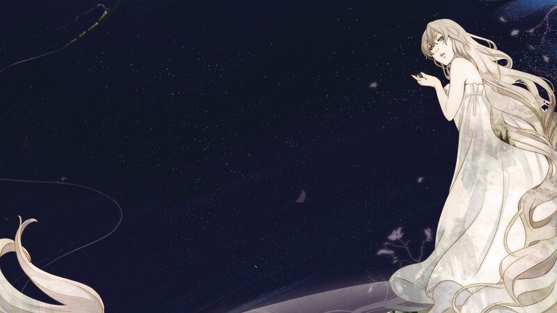 woman in white dress under stars