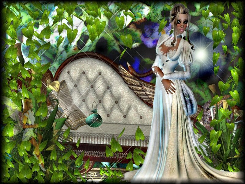 woman in white dress with fairy