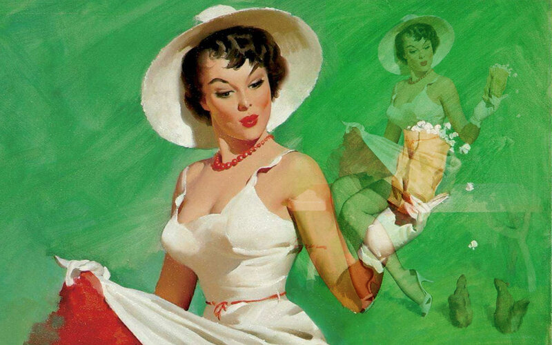 woman in white dress with hat