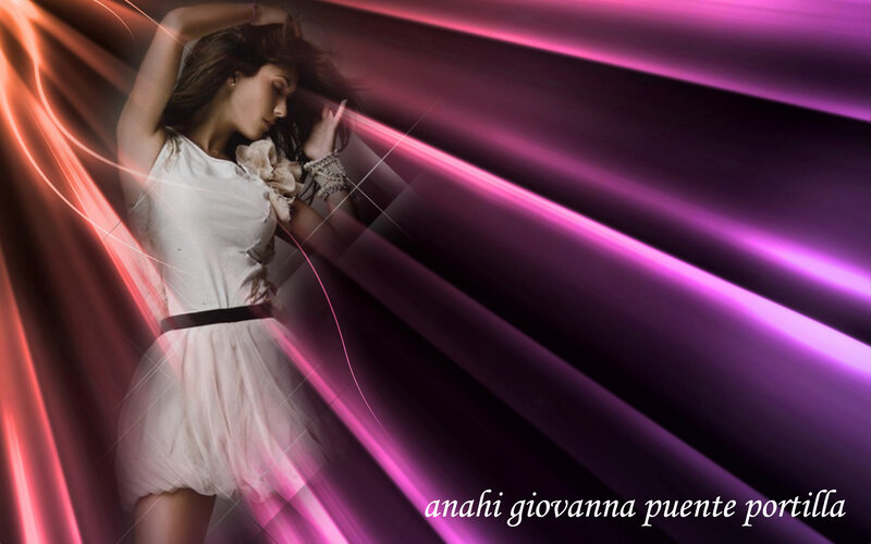 woman in white dress with light effects
