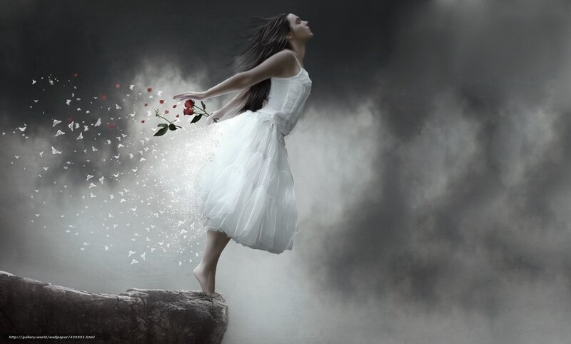 woman in white dress with roses