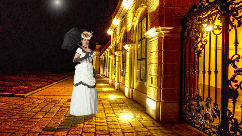 Woman in White Dress — Yellow, Dramatic, Night, Digital Art