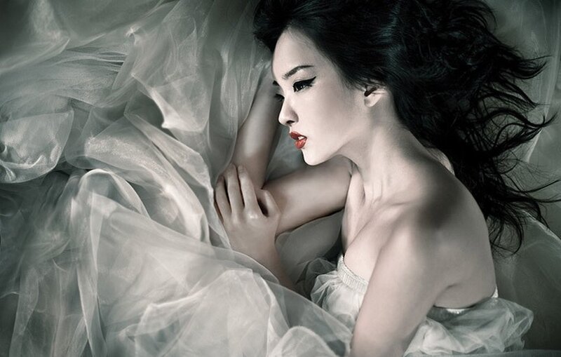 woman in white fabric