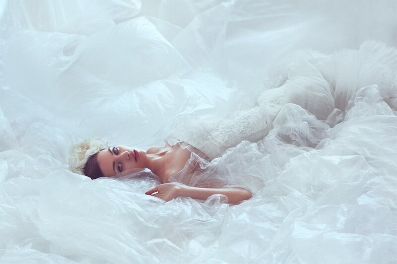 Woman in White Fabric — Serene