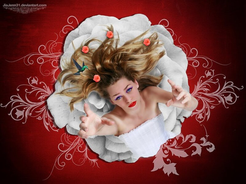 Woman in White Flower