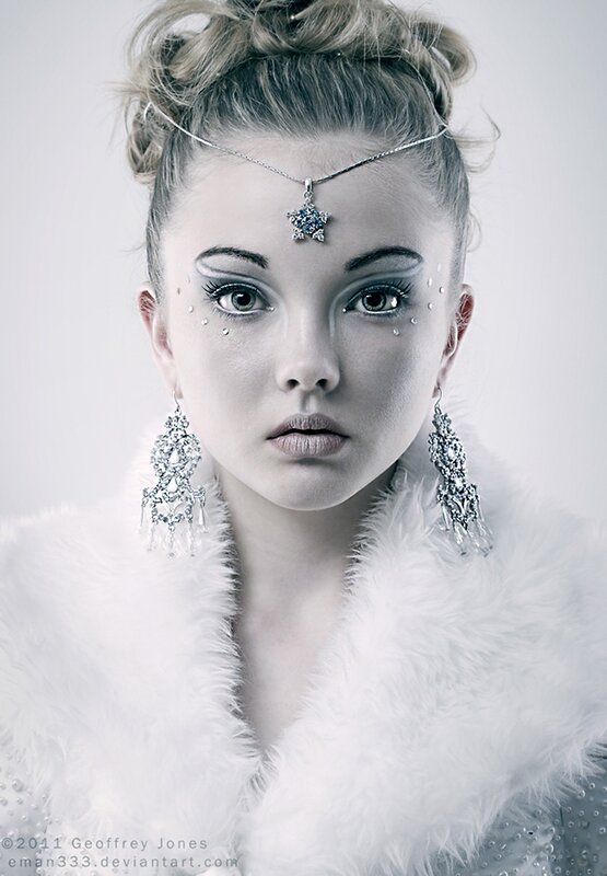 woman in white fur coat