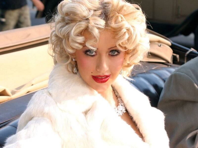 woman in white fur coat