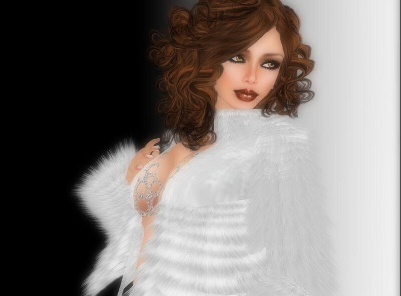 woman in white fur coat