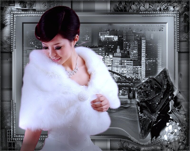 Woman in White Fur Stole