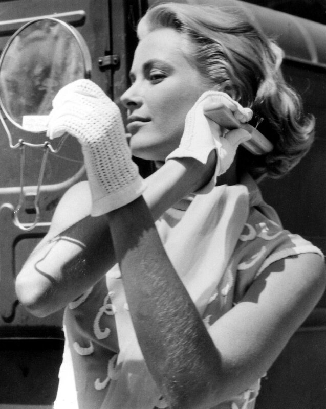 woman in white gloves