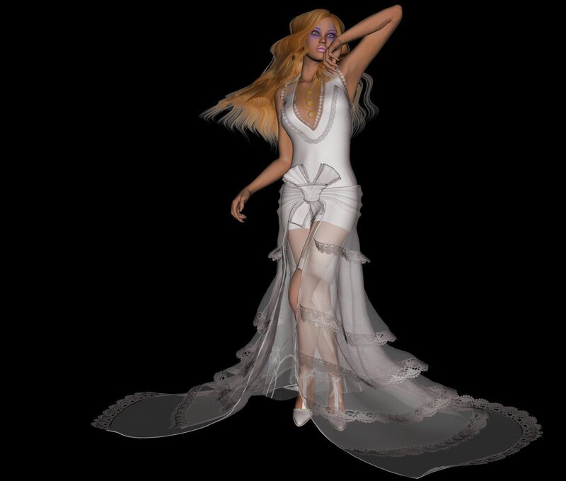 woman in white gown