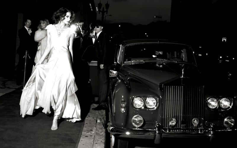 Woman in White Gown — Black, Dramatic, Night