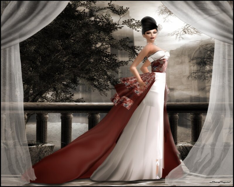 Woman in White Gown — Dramatic, 3d Render