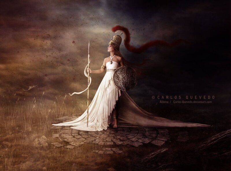 Woman in White Gown — Dramatic, Night, Digital Art, Spear