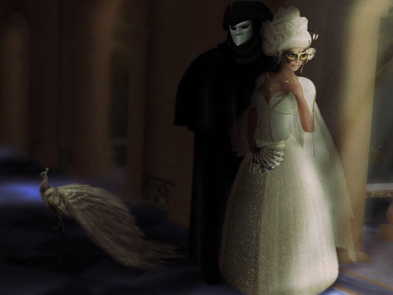 Woman in White Gown — Dramatic, Night, Digital Art