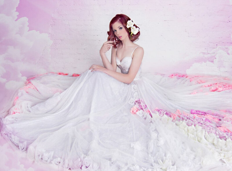 Woman in White Gown — Dreamy, Photograph