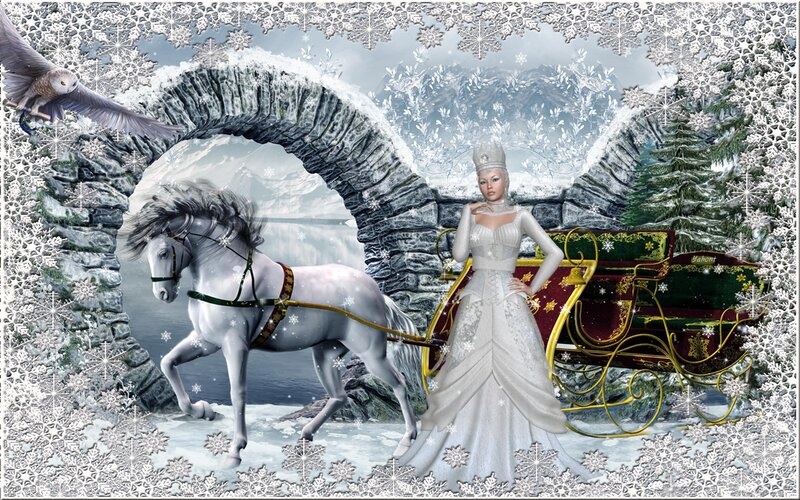 Woman in White Gown — Frosty, Winter
