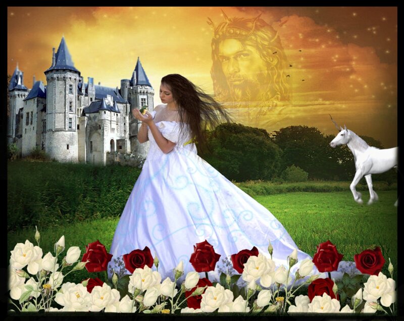 Woman in White Gown — Green, Fantasy