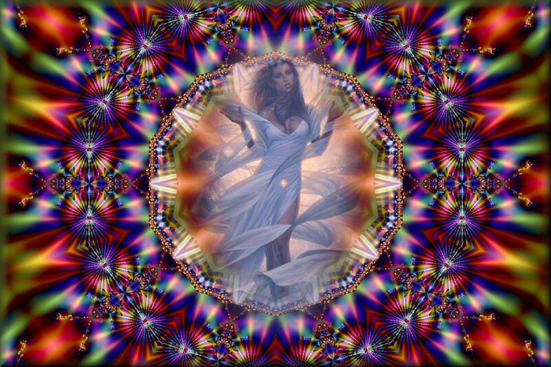 Woman in White Gown — Purple, Hypnotic