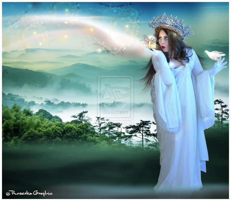 Woman in White Gown — Serene, Morning