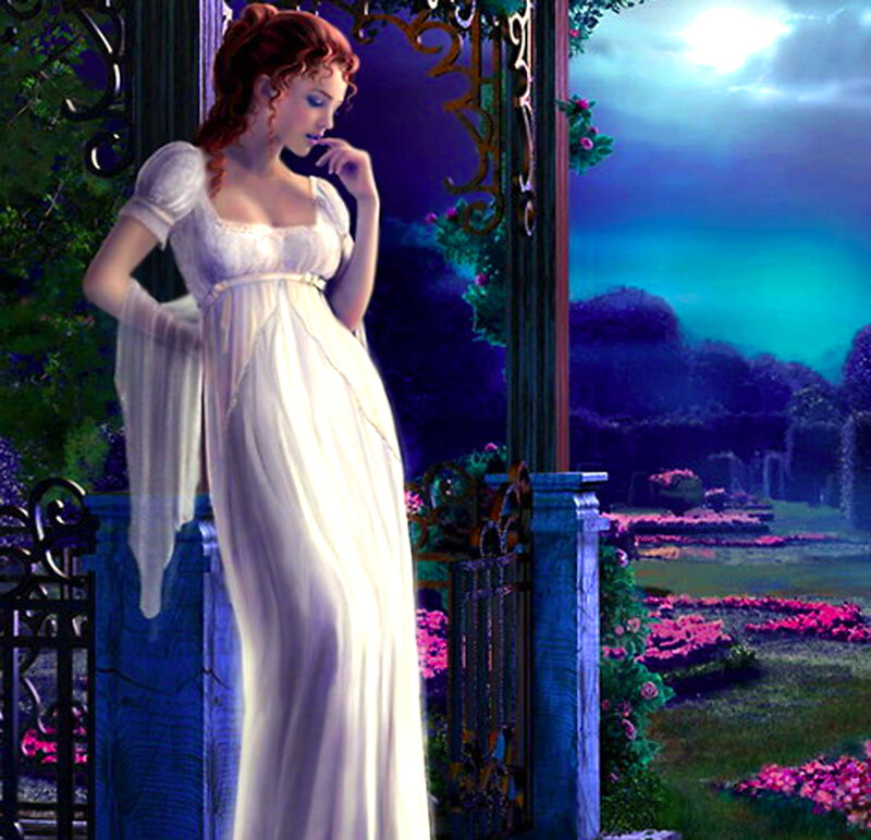Woman in White Gown — Serene