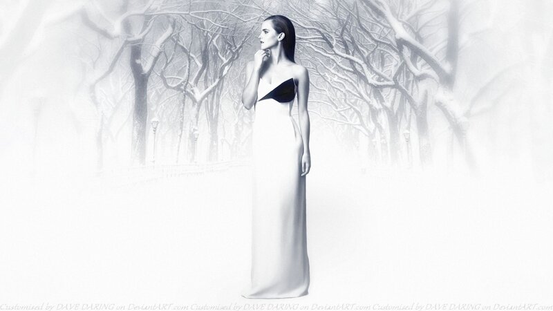 Woman in White Gown — Serene, Winter, Photograph